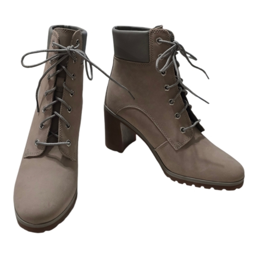 Timberland Alilington Lace Up 6" Heeled Comfy Combat Moto Boot Size 9 New Leathe